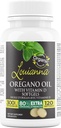 Louianna - Organic Wild Oregano Oil dengan Vitamin D, Liquid Softgel Capsules dengan 80 Percent Carvacrol, Supports Your Bones, Imune and Gut Health, Suplemen Herbal, 120 Softgels