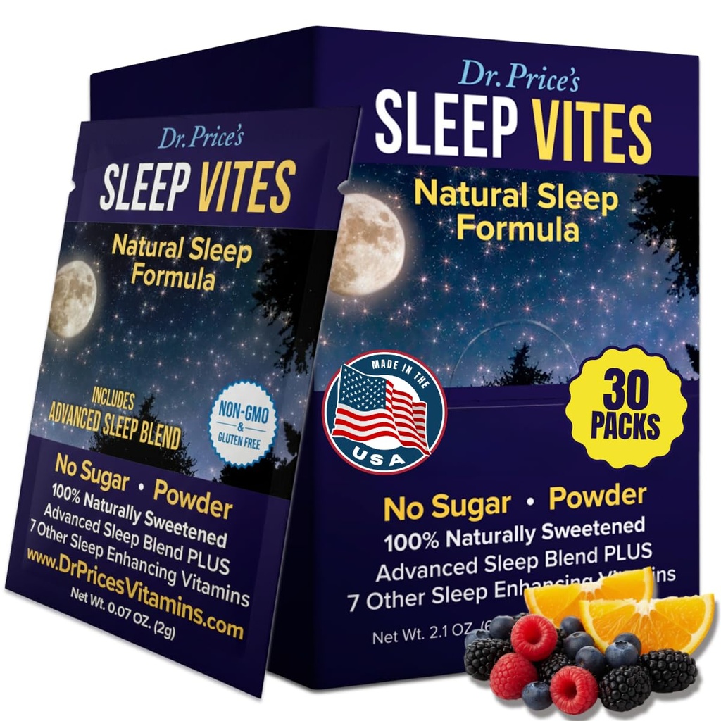 Vitamin Natural Aid - Sleep Supplemen - Melonatonin untuk Tidur - 30 Paket Tidur - Aids Dewasa, Tryptophan, Calming Magnesium Quoder, Non Drowsy Tidur Dukungan