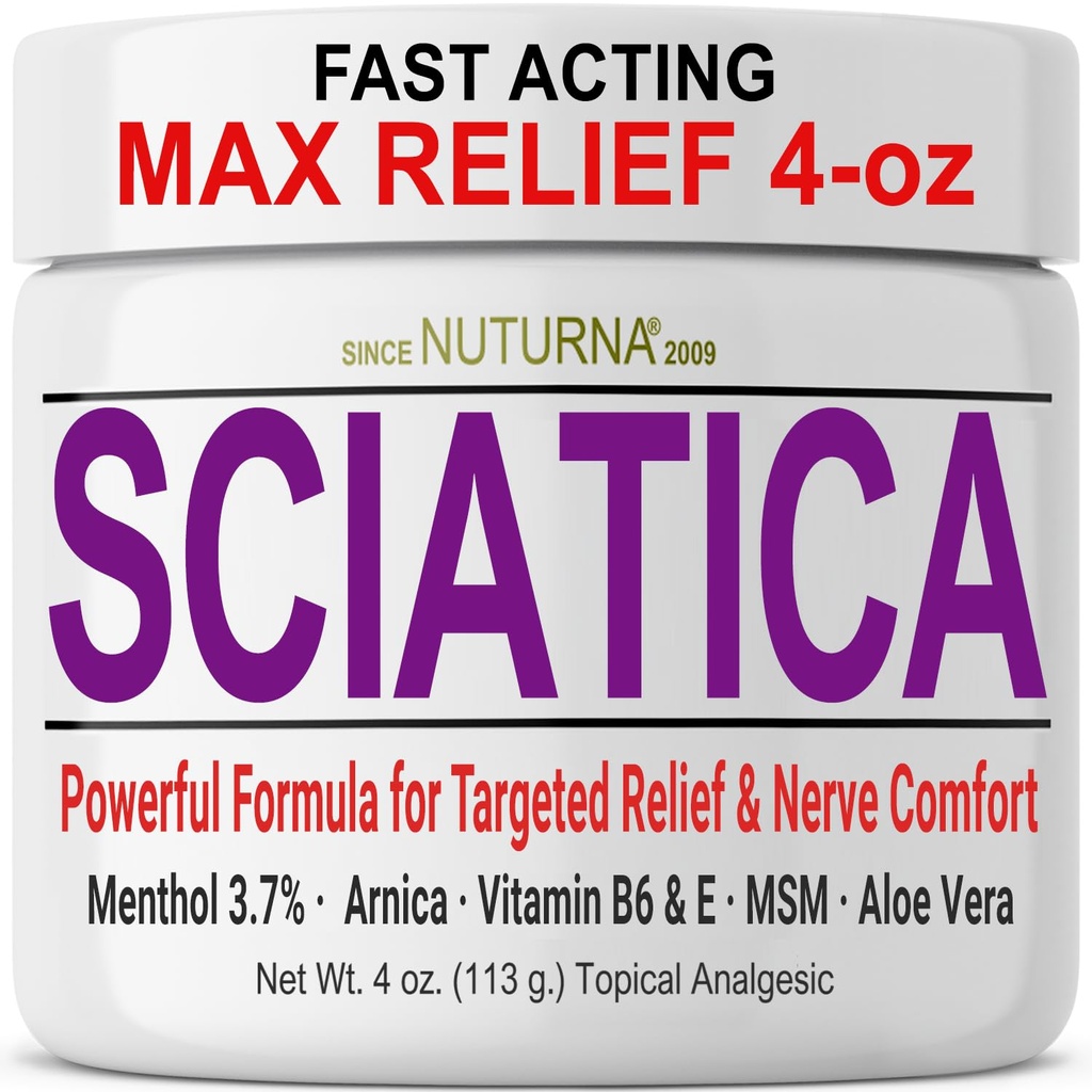 Sciatica Nerve Cream - Maximum Power Comfort Cream for Feet, Hands, Legs, Toes, Back