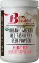 Berry Beautiful Organic Meeker Red Raspberry Powder Benih (Ellagic Acid, Fiber) - 1 lb (454g) - Cold- Tertekan dari US- Grown Raspberry