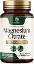 Magnesium Citrate 1000mg - Tinggi Absorpsi Magnesium Suplemen Magnesium Pasokan Otot, Tulang, Nerve & Heart Kesehatan - Ekstra Kekuatan Magnesio Kompleks Pil - Non-GMO, Premium Energi Formula - 60 Kapsul