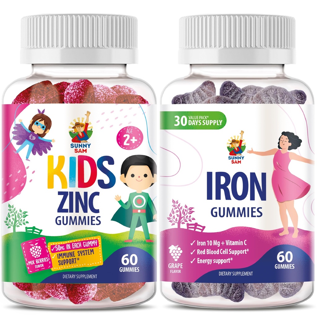 SUNNY SAM Besi Dewasa dengan Vitamin C & Zinc Anak Gummies