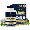 Balanced Vibe Brain Formula 124; Plant Organik - berbasis Nootropic untuk Fokus, Clarity & Memory 124; Organic Lion Mane, Ginkgo, Basopa, Rhodiola, Gotu Kola 124; Vegan Capsules 126 hari Supply