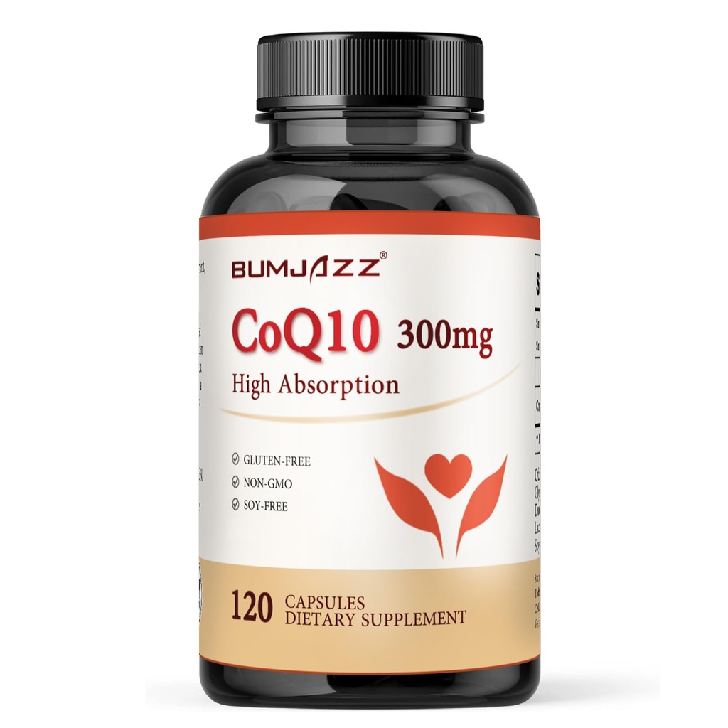 CoQ10 300mg - 120 Kapsul - Absorpsi Tinggi - Non-GMO - Gluten-Free - Koenzim Q10 - Kapsul CoQ10