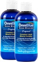 OmnieBlue Ocean Minerals - 70 + Trace Minerals & Liquid Magnesium - Potasium, Chloride- Rendah Sodium - Dukungan Alam untuk Tidur, Hambus, Regularitas, Hidrolasi & Keseimbangan Electrolyte (2- Pack 8oz)