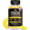 Efektif Nutra Creatine Monohydrate Gummies - 1g Creatine per Gummy - Vegan Muscle & Power Supplement for Men & Women - Supports Muscle Growth, Energy, Endurance - Lemon Flavor, Made USA (90ct)