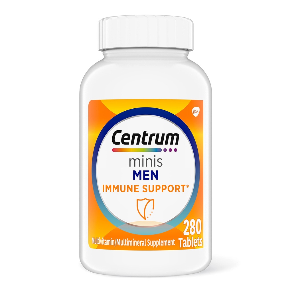 Sentrum Minis Daily Multivitamin untuk Men for Imune Support dengan Zinc dan Vitamin C, 280 Mini Tablet, 140 Day Suppply