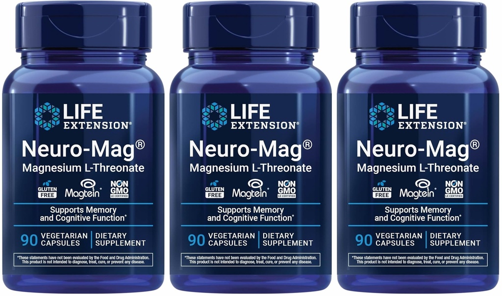 Ekstensi Hidup Neuro- Magnesium L- threonate, 90 Cacah (Paket 3)