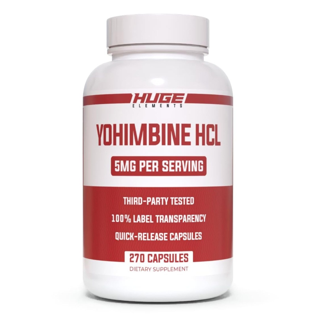 Suplemen Besar Yohimbine HCl 5mg, Pameran Partai Ketiga, Dukungan Loss & Energy, Performance Formula Lanjutan untuk Tubuh - 270 Veg Capsules