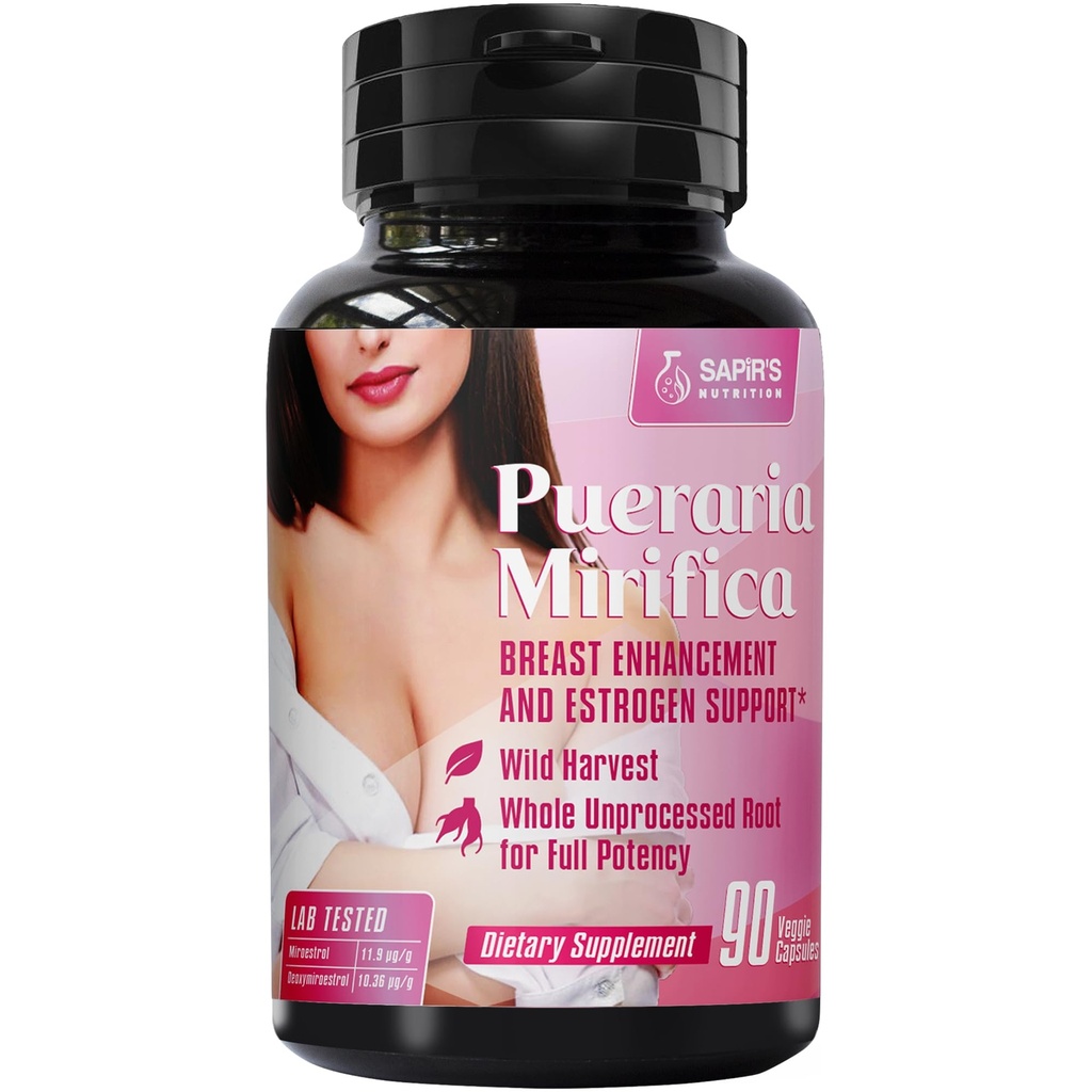 Pueraria Miffica Capsules 2000mg Daily - Breast Enhancement Pills dan Estrogen Suplement for Women and Men, Breast Enhancer Pills for Women and Transgender