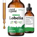 Wild & Organic Lobelia Tincture - Lung Detox dan Cleanse - Liquid Lobelia Herb Suplement - Vegan, Sugar & Alcohol- Free Leaf Extract Drops - 4 flf oz