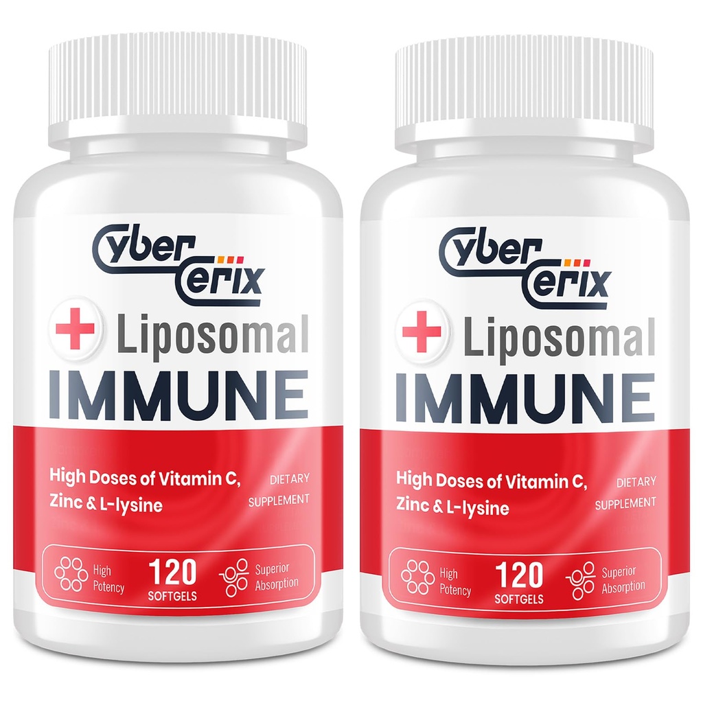 Tambahan Dukungan Immune Lipomal untuk Orang Dewasa, Kompleks dengan L- Lysine 1.500mg, Vitamin, Mineral & Herbal Ekstraksi, Pelepasan Harian Berpusat untuk Pria & Perempuan - 240 Capsules