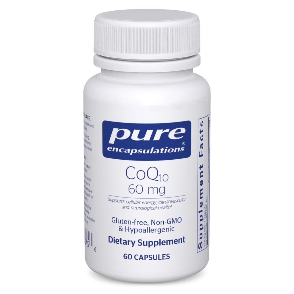 Ensulasi murni CoQ10 60 mg 124; Koenzim Q10 Suplemen Energi, Antioksidan, Otak dan Kesehatan Cellular, Penyatuan, dan Dukungan Kardiovaskular * 124; 60 Kapsul