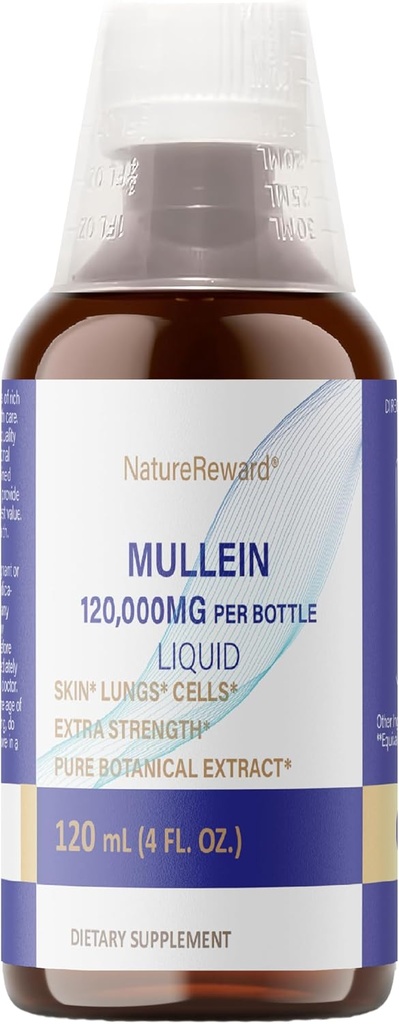 Cairan Mullein, Dukungan Kesehatan Repiratory-Sebagai Liquid, Ticture, Tea - 4 fl oz