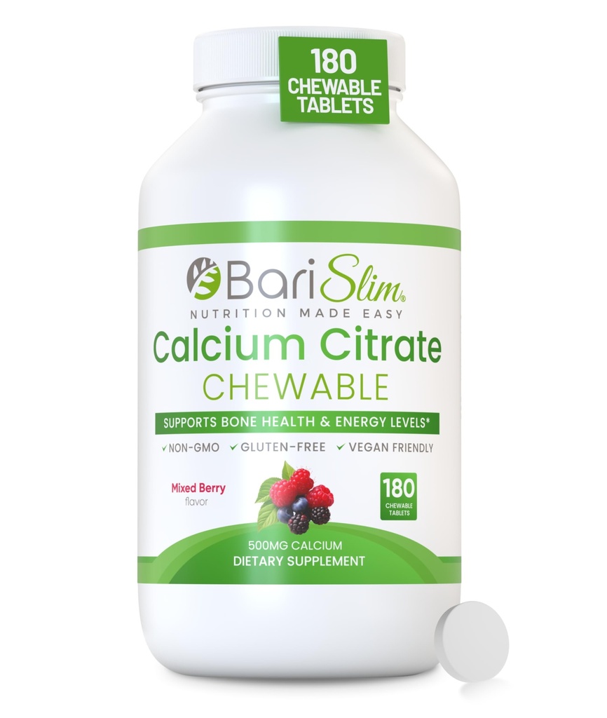 Barizy Bariatric Calcium Citrate dengan Magnesium dan Vitamin D Tab - 500 mg dari Kalsium Citrate Per Serving - Formulated for Patient