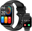 RUIDEN Smart Watches for Men Women (Jawaban / Membuat Calls, 2 Bands disertakan), 1.8 "Smartwatch for iOS / Android Phones, Fitness Tracker Heart Rate / Sleep Monitor Digital Watch Waterproof Black