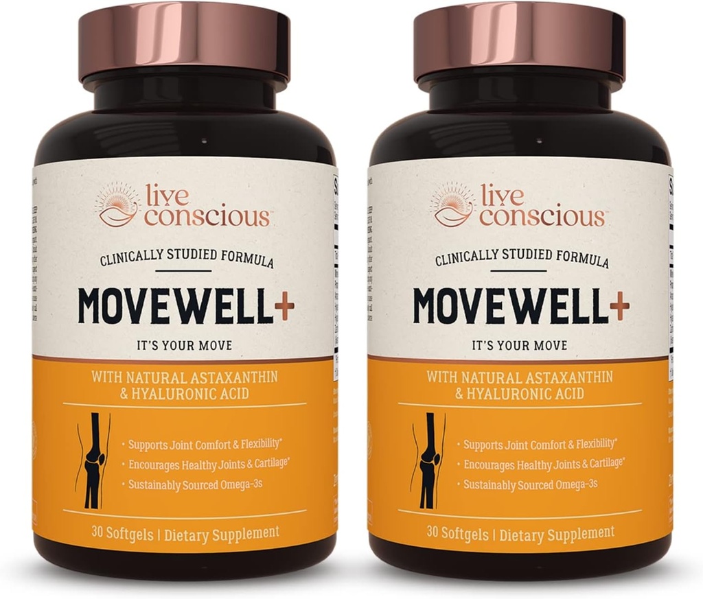 Suplemen Kesehatan Gabungan Langsung - MoveWell Plus Antartika Krill Oil, Astaxanthin Natural dan Hyaluronic Acid 124; Outconstruding Glucotamine (2 Pack)
