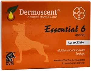 Bayer Dermoscent 6 Spot On Skin Care for Small Dogs up to 22 lb Fish Oil Suplemen