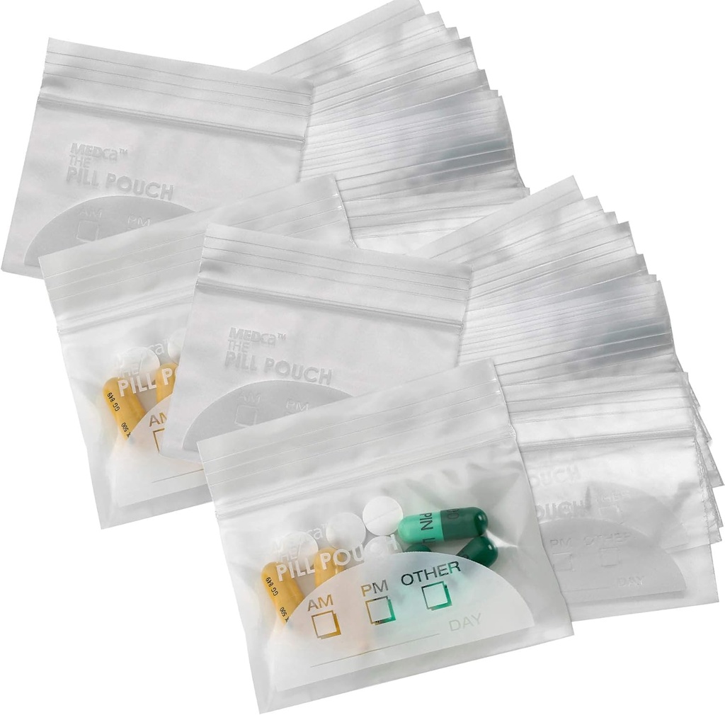 Pill Pouch Bags - (Kemasan 400) 3 "x 2.75" - BPA-Free, Poly Bag Disposable Zills Pigs, Daily AM PM Travel Medicine Organizer Pouches, Best Clear Reworthy with Writes-on Label