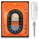 Pill Capsules Ukuran Kosong 0, 100 Count Gelatin Capsule dengan Micro Lab Spoon, DIY Pill Capsule Filling, Gluten Free dan Non- GMO Bersertifikat, Hapus