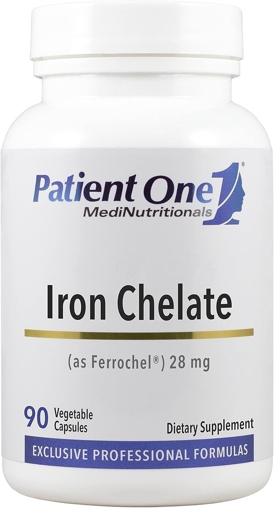 Pasien Satu Iron Chelate 28mg 124; Tambahan untuk mendukung Formasi Sel Darah Merah dan Fungsi * Ferrochel Brand Bisglycinate Besi 124; 90 Kapsul