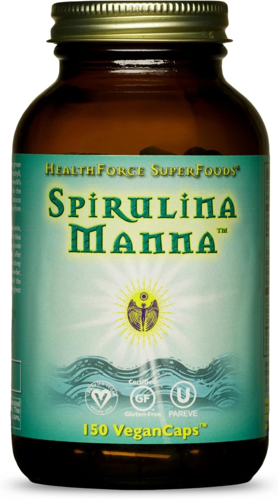 HealthForce SuperFoods Spirulina Manna - Kapsul - 150 Vegan Capsules