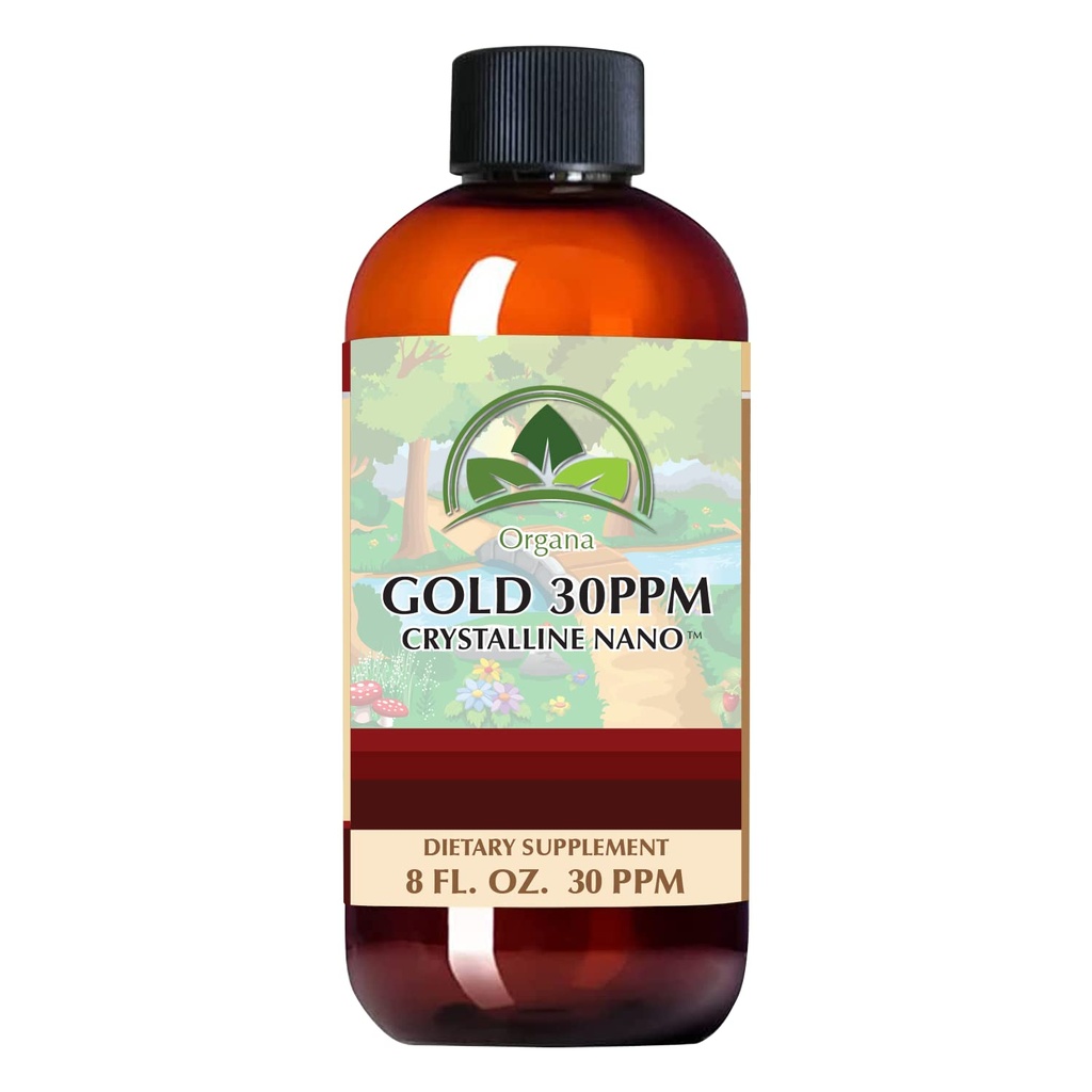Organa Murni Kristalline Cairan Emas Tambahan - 30 PPM - Koluidal Minerals Ounce