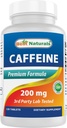 Terbaik Caffeine Pil 200mg, 120 Cacah