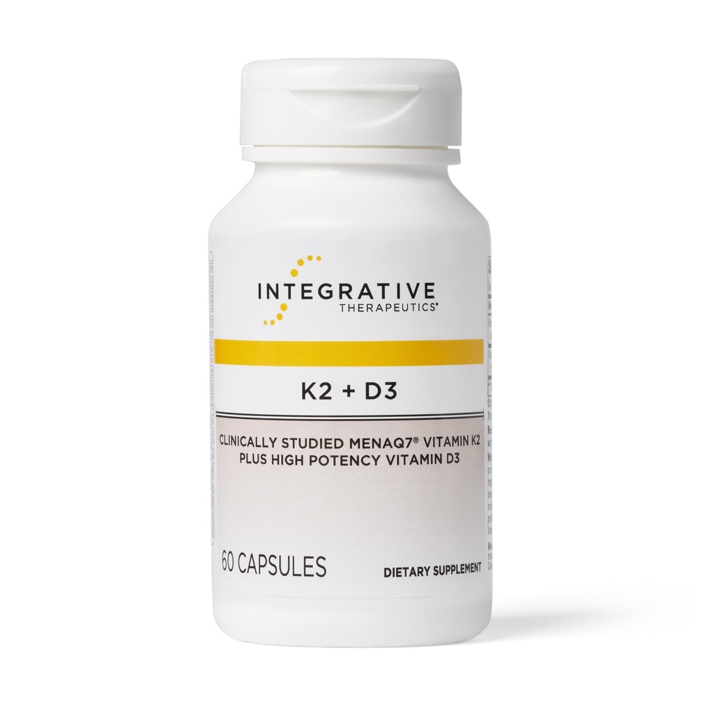 Terpadu Therapeutics K2 + D3 - Dukungan Jantung & Tulang * - Pelecehan Kalsium untuk Orang Dewasa - Dairy- Bebas & Gluten- 60 Cacah (60 Hamba)