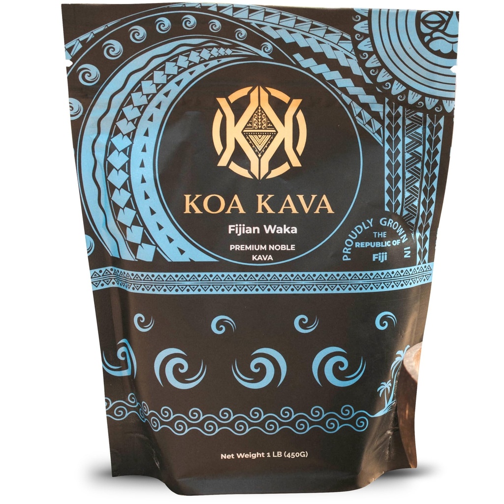 Koa Kava Fiji Kava Powder- Premium Noble Waka Kava Tea terbuat dari akar Lateral Kava di Savusavu, Fiji. 1 LB, 16 Ounce