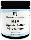 Mericon Industries MSM Organic Sulfur Powder 124; MSM Suplement for Inflammation, Hair Growth, Heally Skin, & Increased Energy 12.4; Non-GMO, Vegan, Gluten Free, Soy Free (8oz)