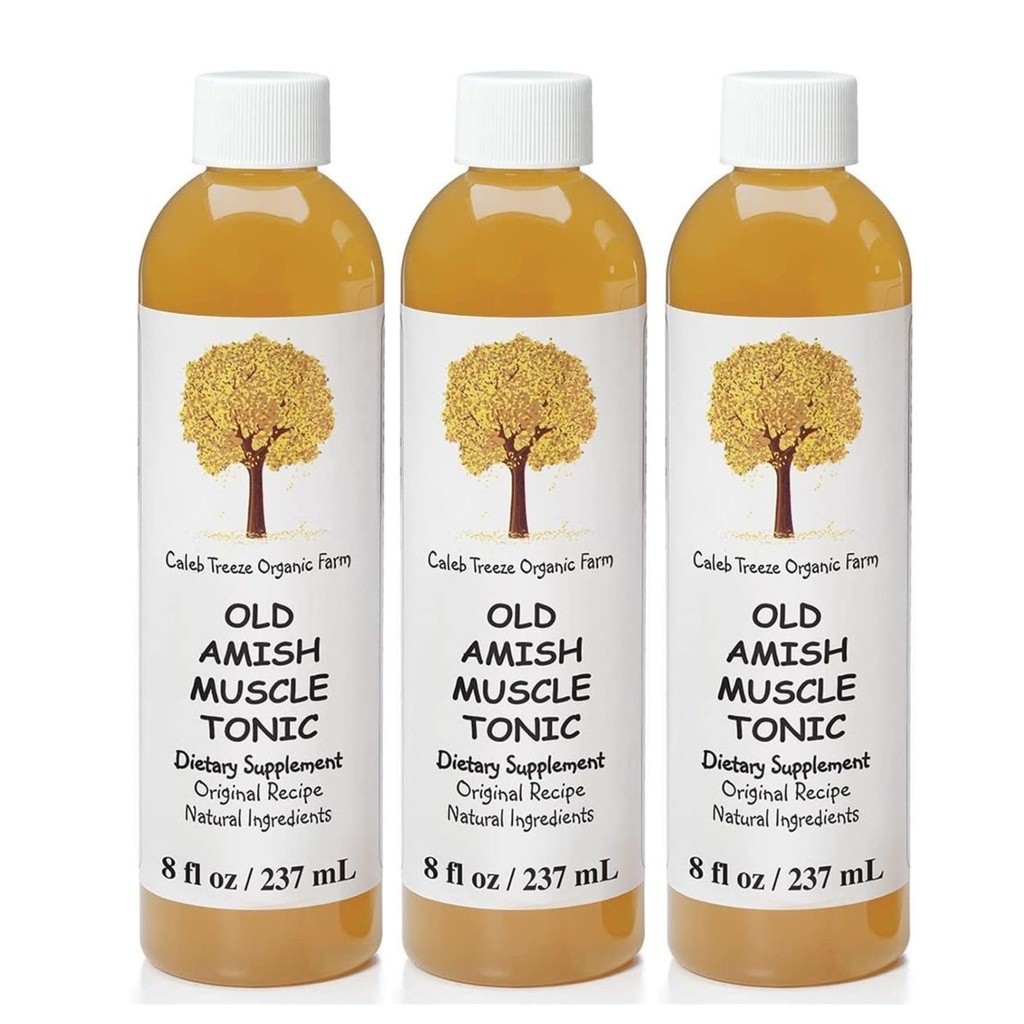 Caleb Treeze Old Amish Muscle Tonic, 8 oz – 3 Pack Leg & Foot Cramps Relief