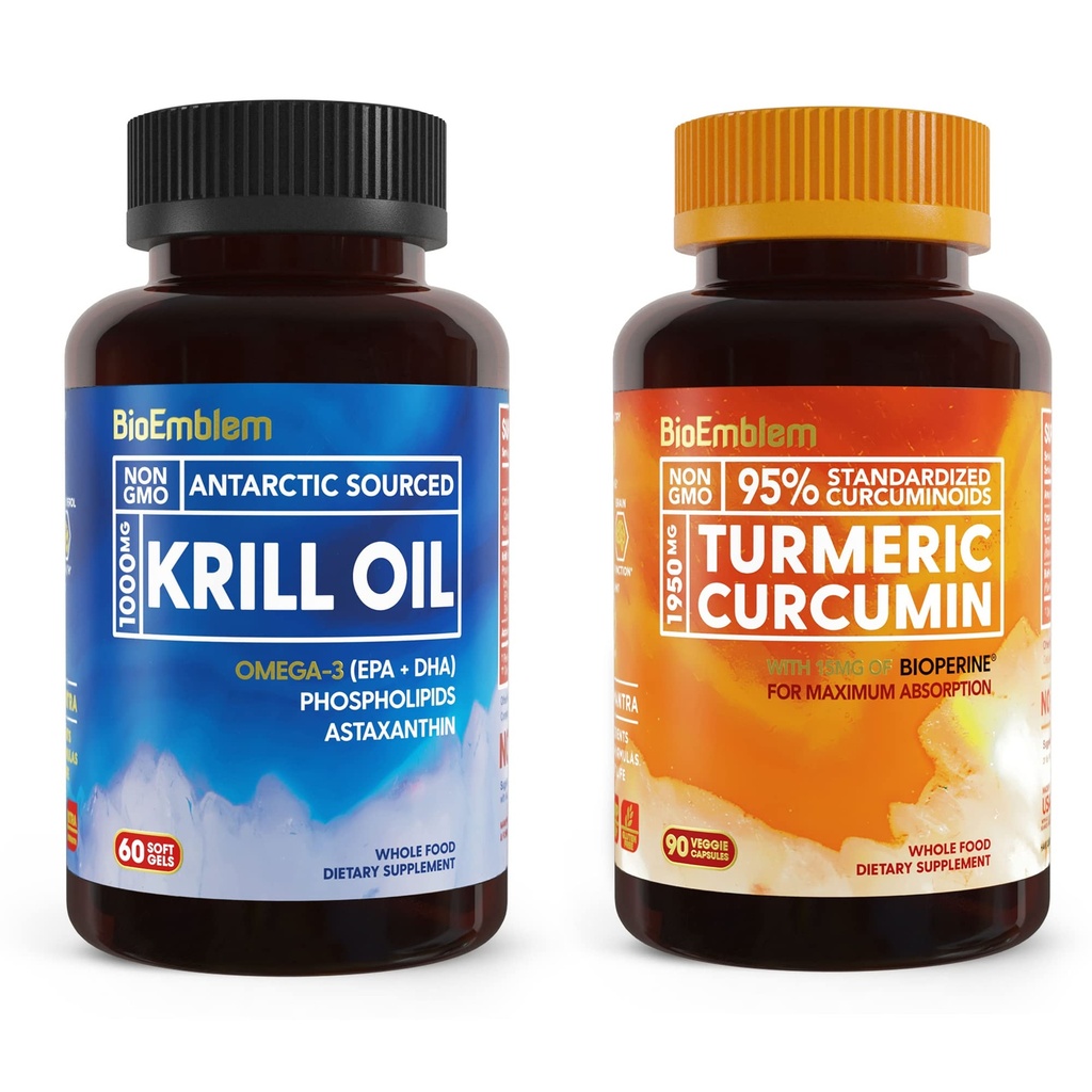 BioEmblem Antarktic Krill Oil Suplemen Curcumin Turmerik dengan BioPerine