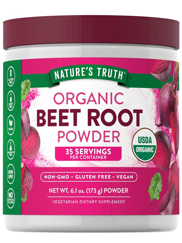Nature 's Truth Organic Beet Root Powder 124; 6.1 oz 124; Vegan, Non-GMO & Gluten Free Suplemen