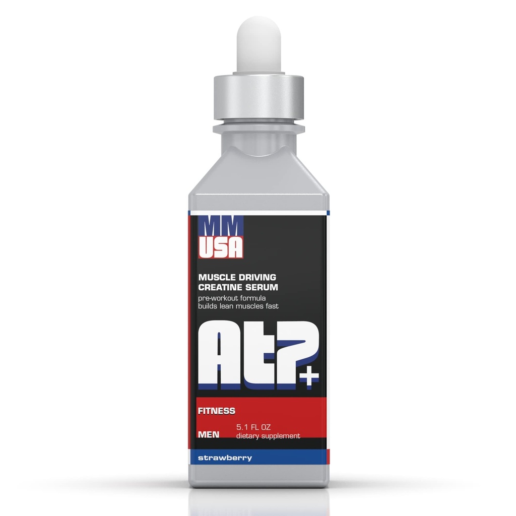 MUSA ATP + untuk Men Pre- Workout Creatine Serum. Energi Instan, Kekuatan, Kekuatan dan Ketahanan. Pertumbuhan Muscle Bodybuilding Performance dengan Amino Acids & Glucosamine. Strawberry, 5.1 Fl Oz