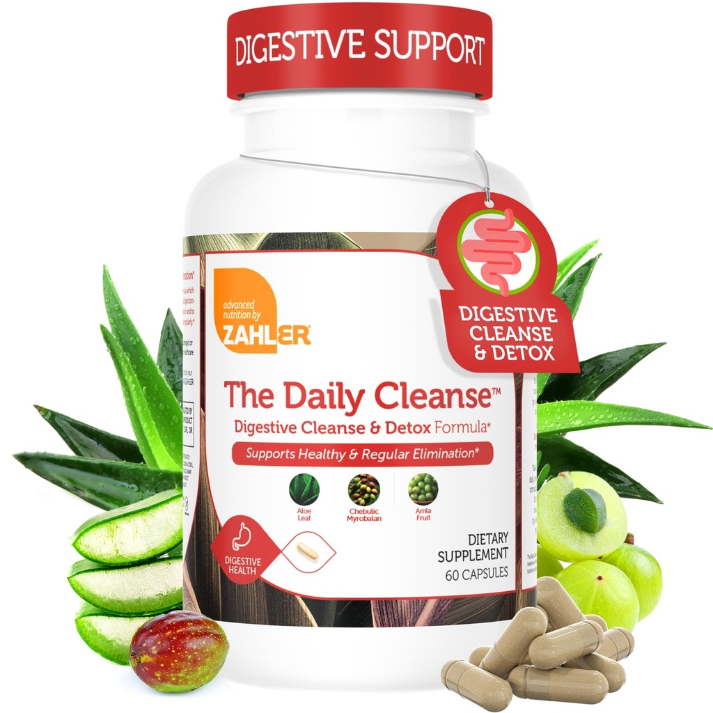 Zahler Daily Cleanse, Digetical Cleanse & Detox Formula, Supports Heally and Regular Eliminasi, 60 Kapsul.