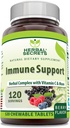 Herbal Secrets Imune Support with Vitamin C & Elderberry 124; Berry Flavor Chewable Tablet Chewable 124; 120 Count 124; Non- GMO 124; Glute- Free 124; Made in USA