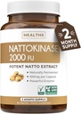 Healths Harmony Nattokinase 2000 FU (Non- GMO) Suplemen Nattokinase Terkuat Dibuat dari Soybeans Berfermentasi Alami - (2 Bulan Suppply) 60 Vegan Natto Capsules