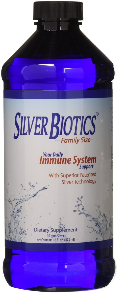 Silver Biotics Colloidal Nano SilverSol Ag 10 PPM Ammune Dukung 124; Bio- Hacking Ammune Building Natural Dukungan 124; 16 Fl Oz (Paket 2)