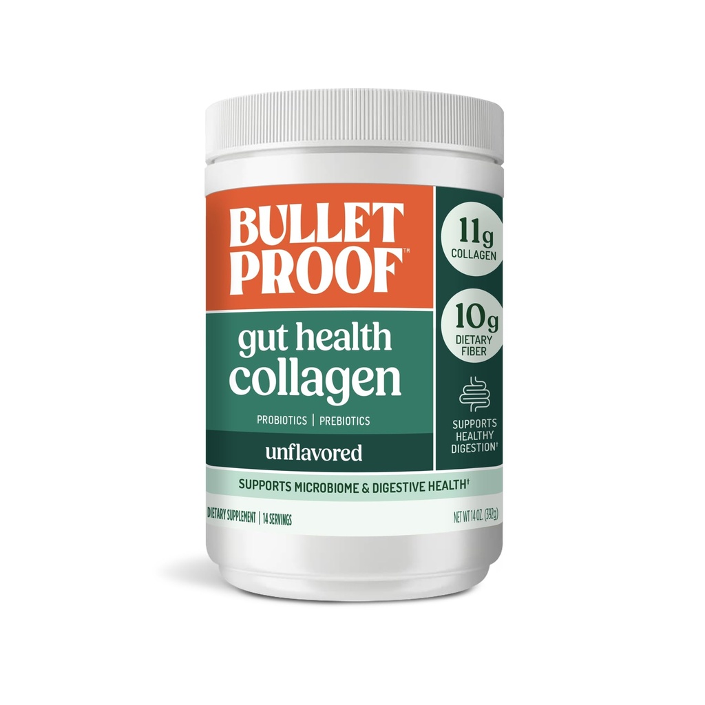 Bulletproof Unfeelored Gut Health Collagen Protein, 14 Ounces, 10g Grass- Fed Collagen Peptides untuk Gut, Skin, Bone and Joint Support