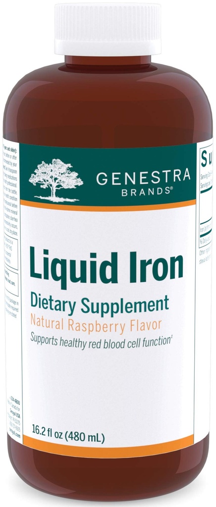 Genestra Brands Liquid Iron 124; Colloidal Mineral Suplement: 124; Raspberry Flavor Natural 124; 16.2 FLAZ.