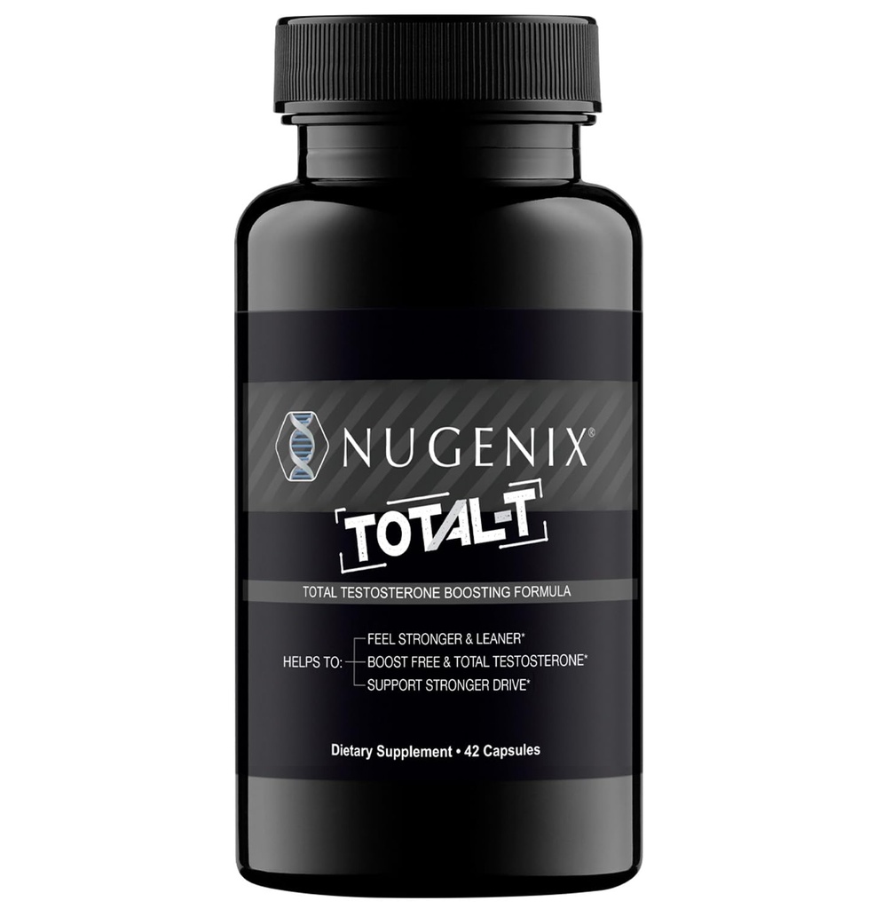 Nucenx Total- T, Free and Total Testosterone Booster Suplemen untuk Pria, 42 Count