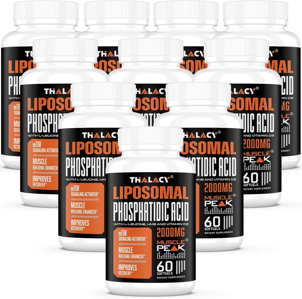 Suplemen Pembangun Otot Otot (PA) Lipomasial 2000mg Pembangunan Otot Tinggi untuk Pria & Women 124; Muscle Gainer, MTOR Protein Sintesis & Lean Muscle, Kekuatan, 10 Pack