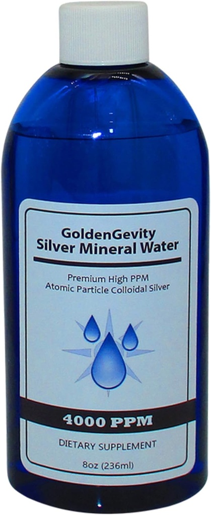 4000 PPM Bioactive Atomic Colloidal Silver, 8 oz 124; Non-Toxic, Non-GMO Telusuri Support Immune Mineral
