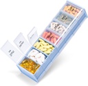 Ekstra Large Weekly Pill Organizer 2 Kali sehari - Betife 7 Day Pill Box, AM PM Pill Case with Double Lapis Jumbo Comment for Pills, Vitamin, Fish Oil, Suplemen (Blue / White)