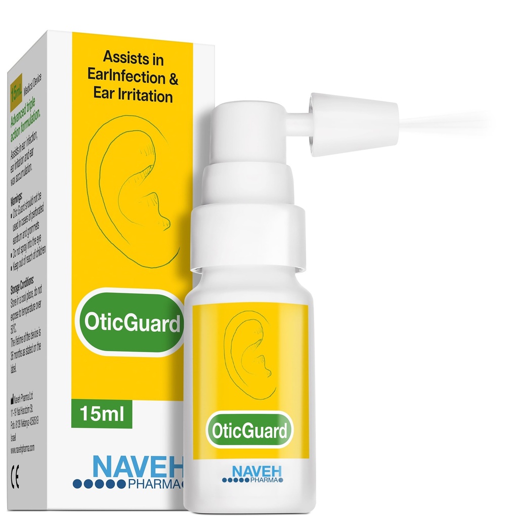 NAVEH PHARMA ® Otic Guard - Natural Ear Spraps 126; Organic Herbal Sweet Oil Blend 3 dalam 1 004; Itchy Ear, Perenang Ear, & Ear Wax Removal 124; Clogged Ears 125 Fl Oz