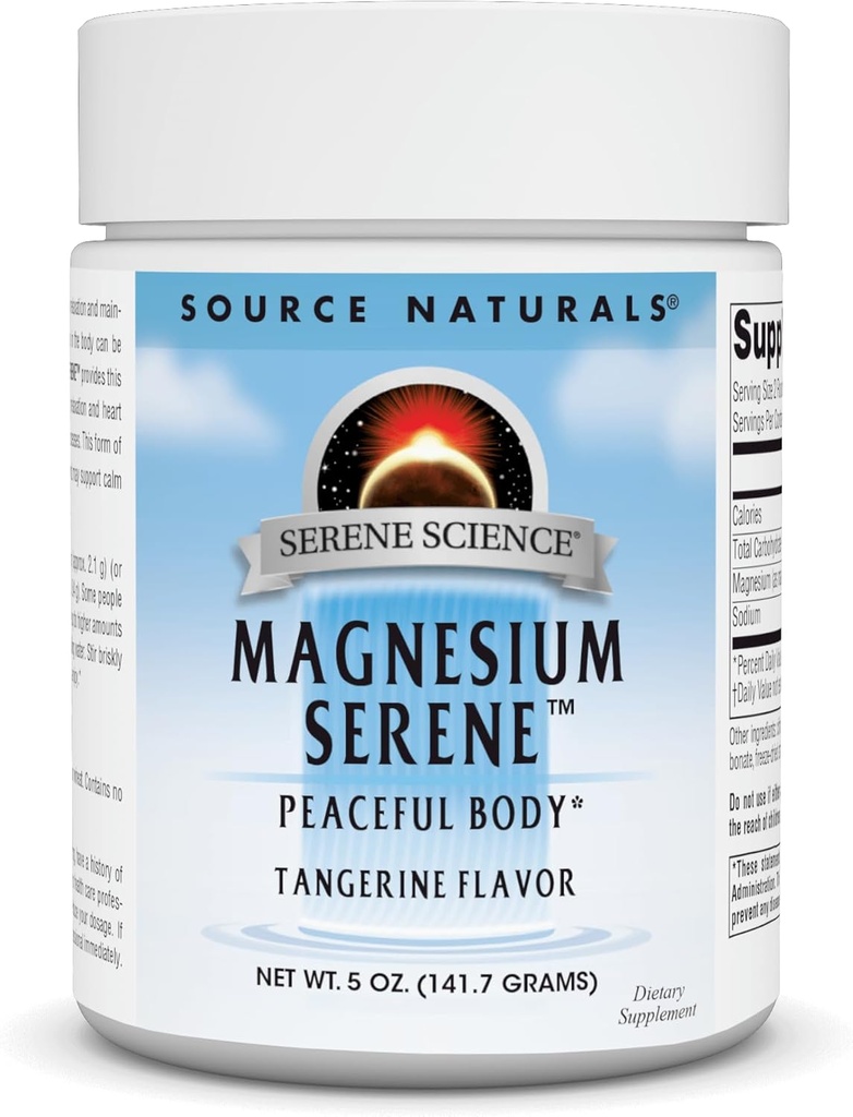 Sumber: Serene Science Magnesium Serene, Peadeous Body *, Tangerine Flavored - 5 Powder Ounce
