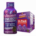 Vitamin Energy Mood + Extra Energy Shot Tropical Berry 24 Pack, 260mg Natural Caffeine, B-Vitamin, Rhodiola, Chamomile, Mood & Energy Duck, Zero Sugar, Gluten- Free, Vegan, 1.93 fl oz