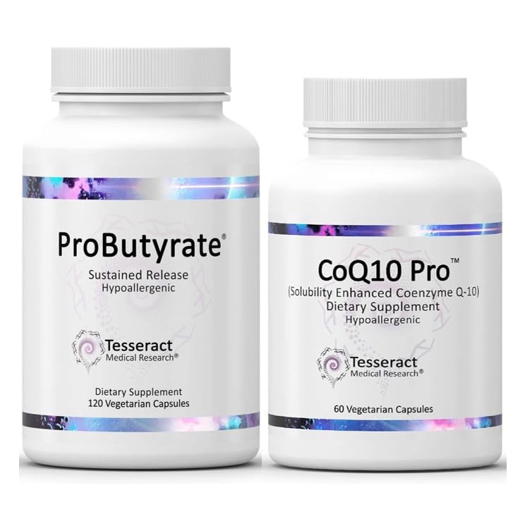 Tesseract Medical Research Probutyrate Gut Health Suplement, Butyric Acid Complex & CoQ10 Pro, Koenzim Q10 for Health, Muscle Health and Cellular Energy Production