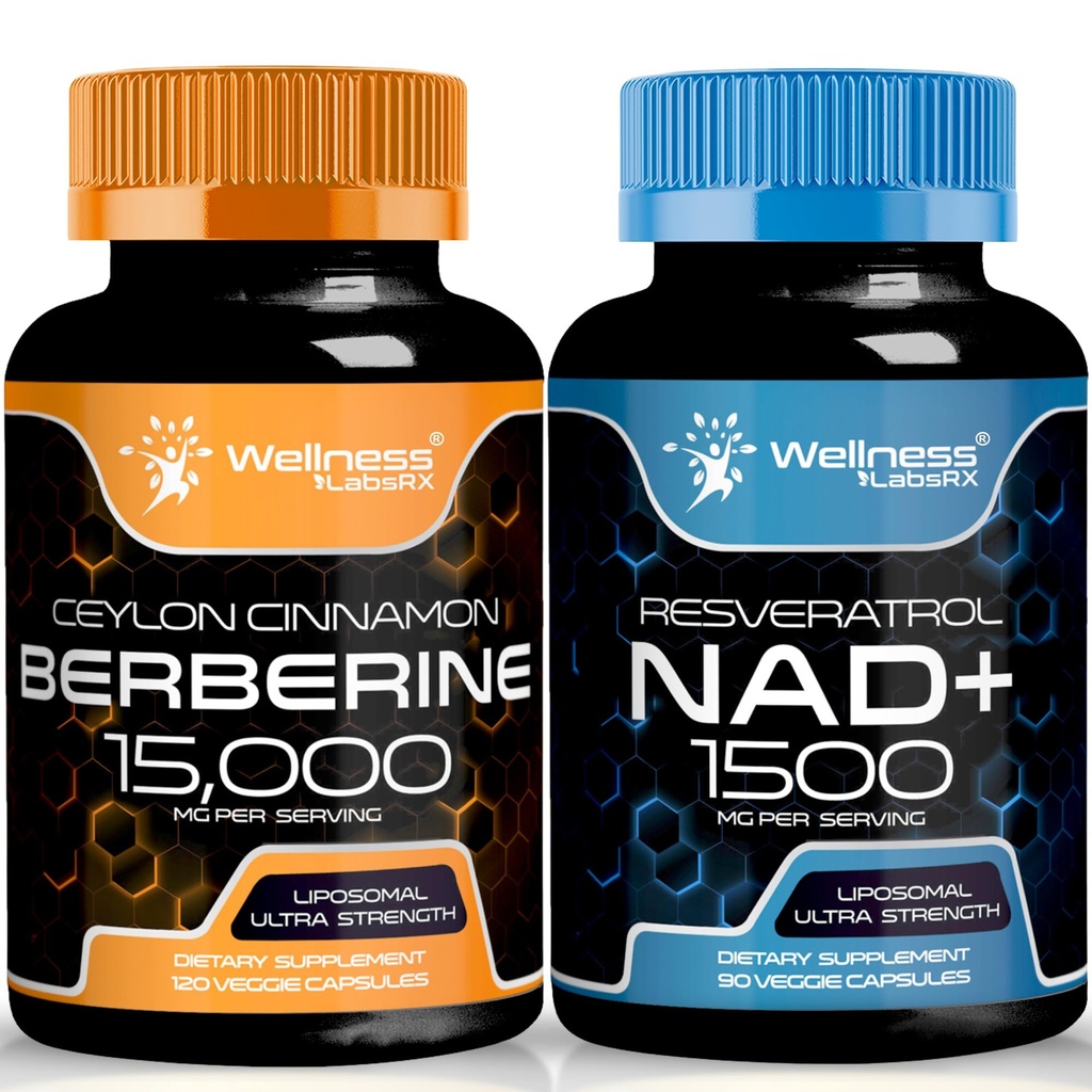 WELLNESS LABSRX NAD Supplement, 1500mg - NAD + dengan Resveratrol Apakah Berberine 1500mg - Berberine dengan Cinnamon Ceylon
